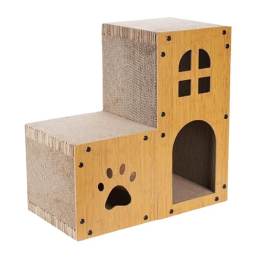 Dickly Katzenhaus aus Karton, Kratzbett, Möbelschutz, Doppellagiges Katzenkratzhaus für Kätzchen, 56cm Dickly Katzenhaus aus Karton, Kratzbett, Möbelschutz, Doppellagiges Katzenkratzhaus für Kätzchen, 56cm von Dickly