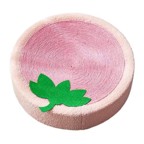 Dickly Katzenkratzbett, Sisal-Kratzbaum, gebogenes Kätzchen-Schlafbett, rutschfeste Unterseite, Lounge-Matte für Hauskatzen, Kätzchen-Trainingsspielzeug, Erdbeere von Dickly