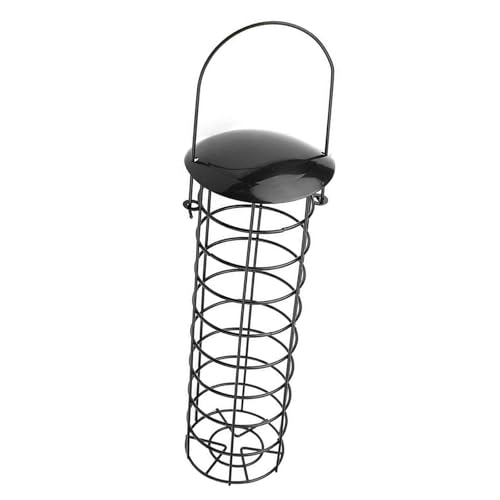 Dickly Vogelfutterspender Zum Aufhängen Aus Metalldraht mit 10 Robusten Zubehörteilen, Großes Fassungsvermögen für Finken Und Kardinäle, Verschließbarer Deck, Schwarz Dickly Vogelfutterspender Zum Aufhängen Aus Metalldraht mit 10 Robusten Zubehörteilen, Großes Fassungsvermögen für Finken Und Kardinäle, Verschließbarer Deck, Schwarz von Dickly