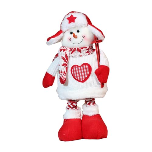 Dickly Weihnachtspuppe mit Langen Beinen, Weihnachtspuppe mit einziehbaren Beinen, gestrickte Weihnachtsfigur, Weihnachtscharakter, Spielzeug für die, Weihnachtsschneemann von Dickly