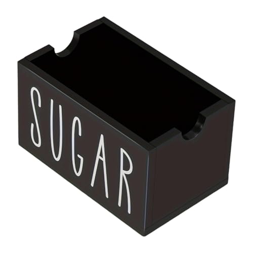 Dickly Zuckerpakethalter für Kaffeebar, Zuckerdosen, 20 Pakete für Restauranttisch, Schwarz von Dickly