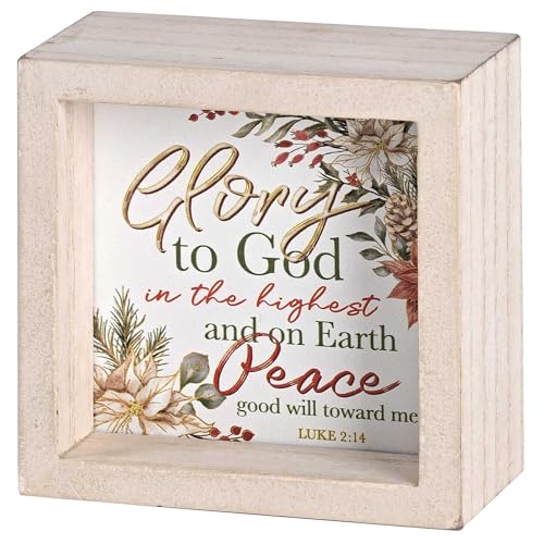 Dicksons Dekoratives doppelseitiges Tischschild für Weihnachten, 10,2 x 10,2 cm, Holz, Glory to God Laub Dicksons Dekoratives doppelseitiges Tischschild für Weihnachten, 10,2 x 10,2 cm, Holz, Glory to God Laub von Dicksons