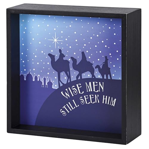 Dicksons Dekoratives doppelseitiges Tischschild für Weihnachten, 24,1 x 24,1 cm, Holz, Weise Männer suchen ihn, Blau Dicksons Dekoratives doppelseitiges Tischschild für Weihnachten, 24,1 x 24,1 cm, Holz, Weise Männer suchen ihn, Blau von Dicksons