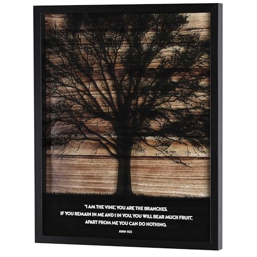 Dicksons Inspirierende christliche gerahmte Schattenbox-Wandkunst, Holz und Glas, Baum Silhouette "I am the Vine", 43,2 x 53,3 cm Dicksons Inspirierende christliche gerahmte Schattenbox-Wandkunst, Holz und Glas, Baum Silhouette "I am the Vine", 43,2 x 53,3 cm von Dicksons