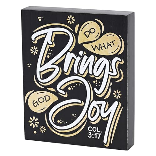 Dicksons Inspirierendes christliches Blockschild, Tischplatte, 19 x 24 cm, MDF "Do What Brings God Joy" von Dicksons