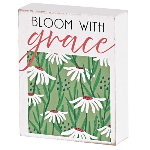 Dicksons Inspirierendes christliches Blockschild, Tischplatte, 7,6 x 10,2 cm, MDF, Bloom in Grace von Dicksons