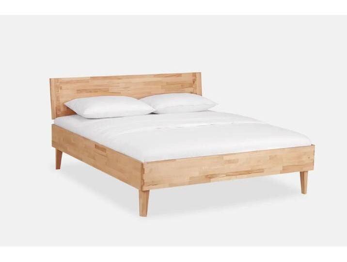 Holzbett massiv Atlanta Wildeiche hell geölt 140x210 von Dico-Möbel