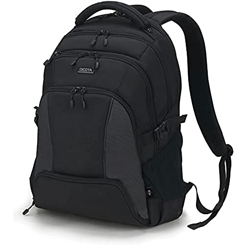 Dicota D31813 ECO Backpack Seeker Rucksack aus recycelten PET-Flaschen, abschließbares und gepolstertes Notebookfach, 13-15,6 Zoll, schwarz von Dicota