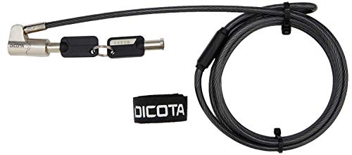 Dicota Universal Security Cable Lock, 3 Exchangeable Heads fits All Slots, keyed von Dicota