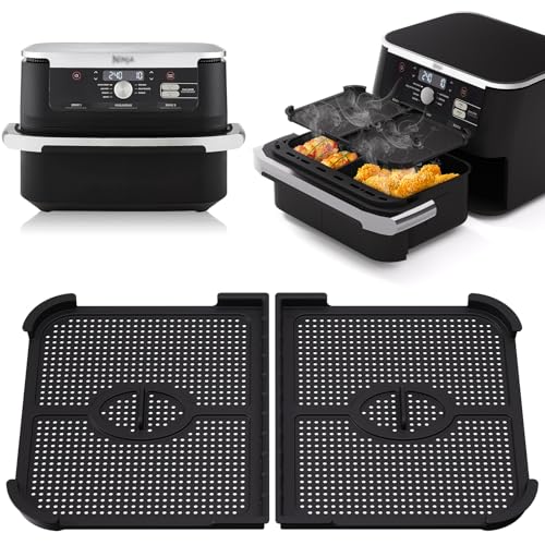Heißluftfritteuse Spritzschutz für Ninja 10,4L AF500EU, 2 Stk Airfryer Spritzschutz für Ninja Foodi Flexdrawer 10.4l, Wiederverwendbar Heißluftfritteuse Zubehör Gitter gegen Spritzen von Dictien