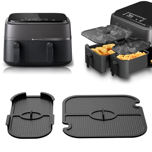 Spritzschutz für Philips Heißluftfritteuse Dual Basket 9l, 2 Stk Airfryer Spritzschutz für Philips 3000 Serie NA350 & 5000 Serie NA550, Wiederverwendbar Heißluftfritteuse Zubehör Gitter gegen Spritzen von Dictien