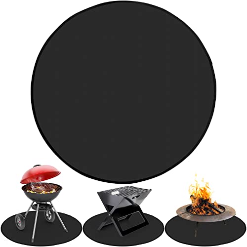 Dicunoy Feuerfeste Matte, 91cm Rund Feuerschale Matte Hitzeschutzmatte, Unter Grillmatte für Terrasse, Feuerfeste Unterlage für den Außengrill, Kaminmatte BBQ Bodenmatte für Gras, Holzkohlegrill von Dicunoy