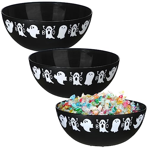 Didaey 3 Stück Halloween Süßigkeiten Schüssel Halloween Kunststoff Trick Treat Süßigkeiten Schalen Halloween Party Supplies Große Halloween Party Kunststoff Servierschale Geschirr Halloween von Didaey