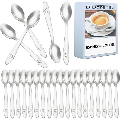 Espressolöffel klein edelstahl 24 Stück 10 cm geeignet für den Hausgebrauch und die Gastronomie spülmaschinenreinigbar von Didarenba