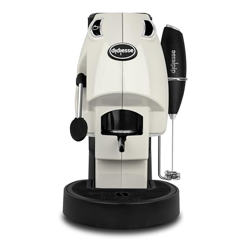 Didiesse Baby Frog Coffee & Tea – Kaffeemaschine für Pads, mit Milchaufschäumer und doppeltem Padhalter für Kaffee und Tee, geringer Stromverbrauch 450 W, Warmwasserspender (Elfenbein) von Didiesse