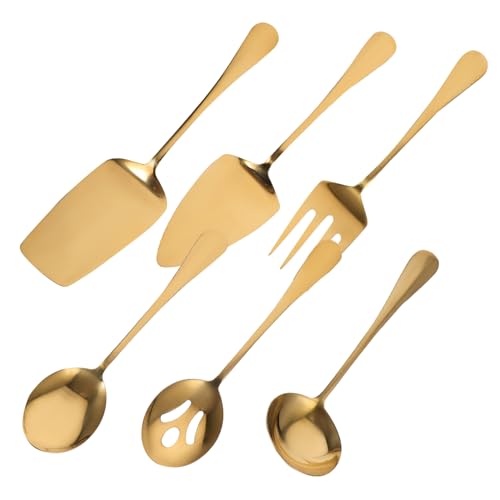 Didiseaon 1 Satz Servierbesteck Set Teiliges Set für Restaurant und Haushaltsgebrauch Lebensmittelechtes Metall Goldene Farbe für Partys Bbqs und Festliche Anlässe von Didiseaon