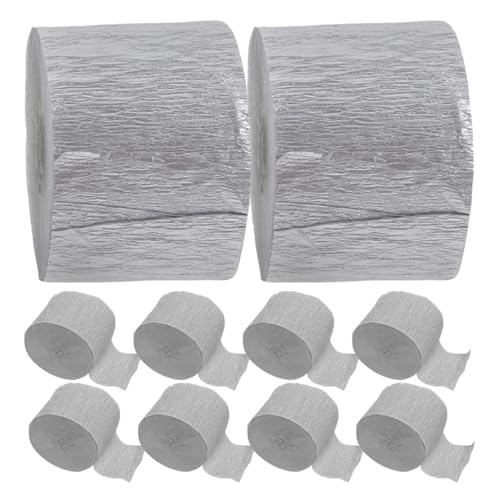 Didiseaon 10 Rollen Krepppapier Girlanden Silber Flexible Party Streamer für Hochzeit Geburtstag Jubiläum Bachelorette Weihnachtsdeko Langlebig und Vielseitig für DIY Feierdekoration von Didiseaon