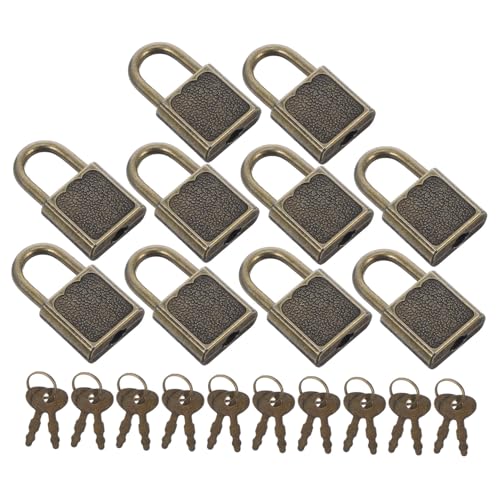Didiseaon 10 Stück Mini Vorhängeschloss aus Zinklegierung für Schränke Koffer Tagebücher Sicheres Stilvolles Design für Vielseitige Anwendungen und Zuverlässigen Schutz von Didiseaon