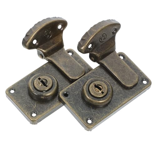 Didiseaon 2 Stück Antike Kofferverschlüsse Bronze Hasp Lock für Koffer Truhe und Schmuckbox Robustes Steckschloss mit Sicherem Verschlussmechanismus Vielseitig für Koffer und Gepäck von Didiseaon