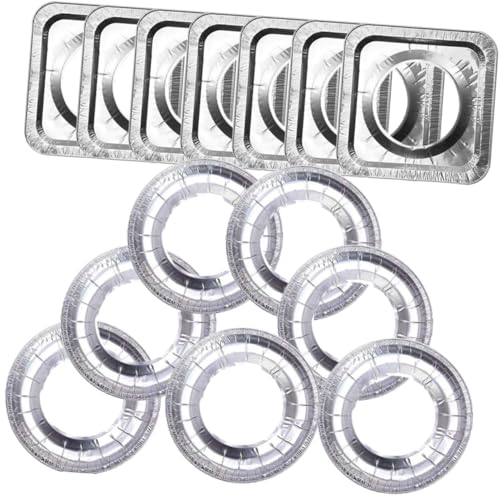Didiseaon 20 Stück Teiliges Gasherd Schutzpads aus Dickem Aluminiumfolie Hitzebeständig Ölresistent Wiederverwendbar Quadratisch und Rund Einfache Reinigung als Brennerabdeckungen und Didiseaon 20 Stück Teiliges Gasherd Schutzpads aus Dickem Aluminiumfolie Hitzebeständig Ölresistent Wiederverwendbar Quadratisch und Rund Einfache Reinigung als Brennerabdeckungen und von Didiseaon