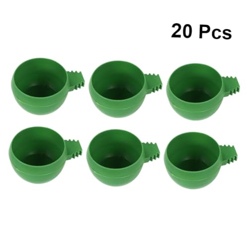 Didiseaon 20 Stück Vogel Futter Wassernäpfe Runde Tauben Futterstation aus Sicherem Langlebigem Material für Papageien Wellensittiche und Kleine Vögel Leicht zu Reinigen und Befüllen von Didiseaon