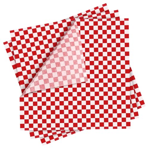 Didiseaon 24 Stück Wachspapier Lebensmittelqualität Fettresistent Reißfest Backpapier für Sandwiches Burger Hot Dogs und Backwaren Geeignet von Didiseaon