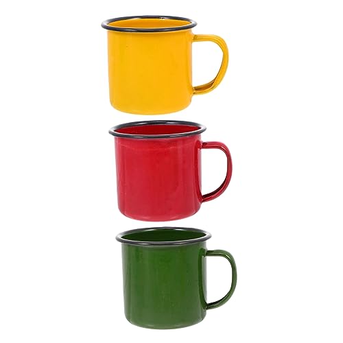 Didiseaon 3stücke Vintage Stil Emaille Tassen Handheld Wasserbecher Wärmebeständig Wasserbecher Kleine Milchbecher von Didiseaon