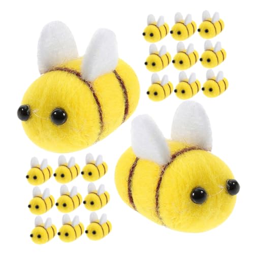 Didiseaon 35 Stück Teiliges Wollfilz Bienen DIY Bastelmaterial für Kleidung und Hüte Niedliche Flauschige Bienen Formen Farbenfrohe Filz Ornamente für Haarreif Deko und Handwerksprojekte von Didiseaon