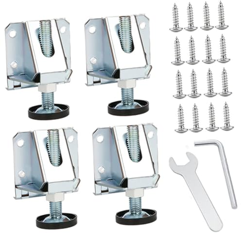 Didiseaon 4 Stück Verstellbare Möbelfüße Hochwertigem Kaltstahl Verschleißfest Kratzschutz für Schränke Werkbank Schwere Beanspruchung Langlebig mit Gewindeverstellung für Unebene Böden von Didiseaon