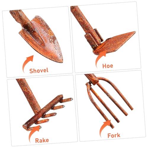 Didiseaon 5 Stück Miniatur Gartenwerkzeug Garten Deko Schaufel Rechen Kleine Gartenschaufel Mini Zaun Modell Gartenzubehör für Puppenhaus Sandtisch Landschaftsgestaltung von Didiseaon