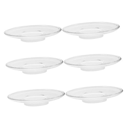 Didiseaon 6 Stück Untertasse Backen Wurstbecher Nachtisch Esszimmertischdekoration snackteller snack teller Untersetzer nach Hause dekorative Untersetzer Glas Transparent Wiederverwendbar von Didiseaon
