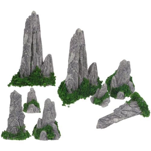 Didiseaon 8 Künstliche Berge Steingarten Landschaft Felsen Mini-Gartenfiguren Miniaturen Puppenhaus-Zubehör Sandtisch Topfpflanze Ornament Zen-Gartendekoration von Didiseaon