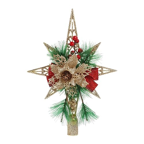 Didiseaon weihnachtsbaumspitze Stern Jahrgang Vintage Baumspitze Weihnachtsdekorationen Ornament Vintage-Dekor einzigartige Baumwipfelverzierung einfarbige Sternverzierung Winter von Didiseaon