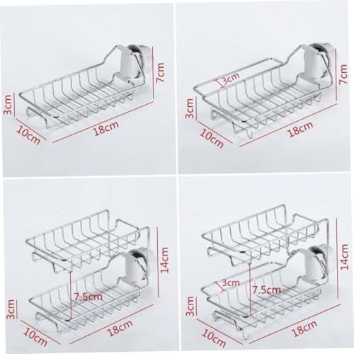 Didiseaon Edelstahl Wasserhahn Organizer mit Verstellbarem Doppelschicht spülschwammhalter Rostfrei Kratzfest Platzsparend ohne Bohren für Küchenspüle und Spültuchaufbewahrung von Didiseaon