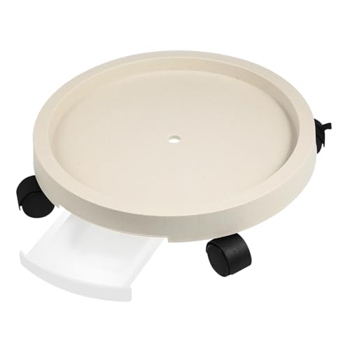 Didiseaon Mobilier Pflanzenroller mit Dicker Kunststoff Untersetzer Drehbare Blumentopfrolle mit Wasserauffangschale Rutschfester Indoor Pflanzentopf Transportwagen Cremeweiß von Didiseaon