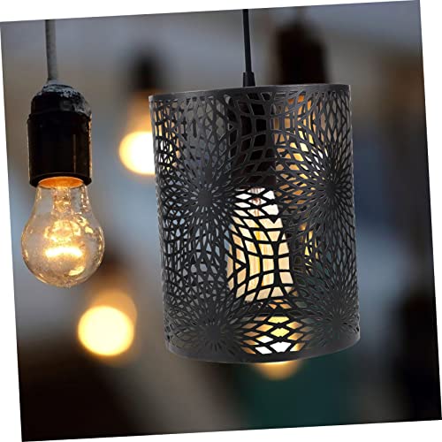 Didiseaon Moderner Runder Lampenschirm aus Stabilem Eisen Hohlgeschnittenes Design Schwarz Beschichtet Einfach zu Montieren für Tisch Stehlampen im Schlafzimmer und Wohnzimmer Dekorativer von Didiseaon