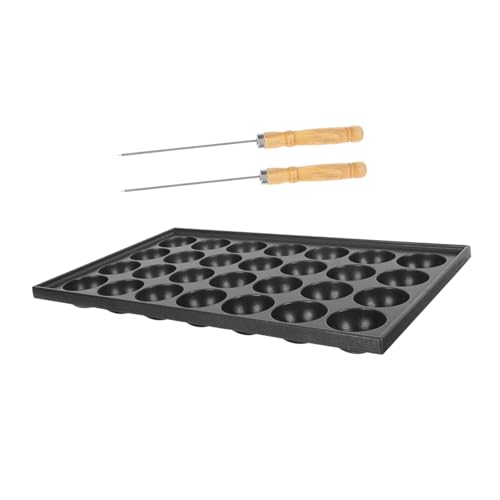 Didiseaon Takoyaki Pan Antihaftbeschichtet Gusseisen Backblech mit Takoyaki nadeln für Fleischbällchen Pfannkuchen Backform Gasherd Geeignet von Didiseaon