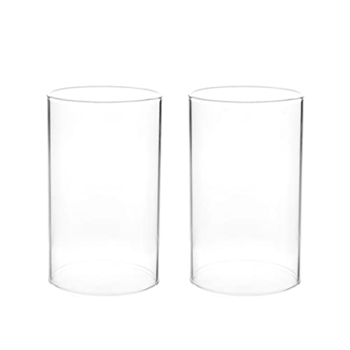 Weihnachtskerzenhalter Kerzenhalter Offen Beide Enden Glaskerzenglas Glasschornstein für Kerzenglaszylinderlampenschattenzubeh?r für Hochzeitszentrum Party (2PCS 7. 8X2. 8 Zoll) von Didiseaon