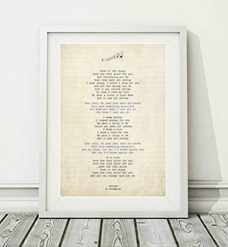 Didymus Co Coldplay – Gelb – Kunstdruck – Wandbild (ungerahmt) – Wohnzimmer-Dekor, A4, A3 von Didymus Co