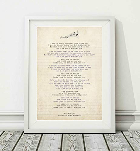 Didymus Co ELO Electric Light Orchestra – Blue Midnight – Songtext Kunstdruck (ungerahmt) – Größen A4 (29,7 x 21 cm) und A3 (42 x 29,7 cm) (A4) von Didymus Co