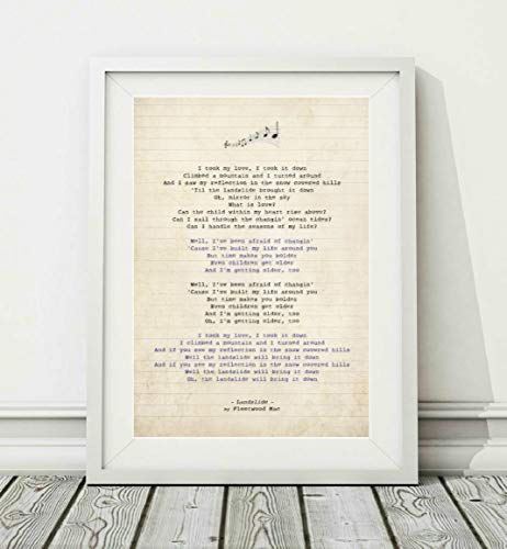 Didymus Co Fleetwood Mac - Landslide - Songtext Posterdruck, ungerahmt, Größen A4 A3, A4 Didymus Co Fleetwood Mac - Landslide - Songtext Posterdruck, ungerahmt, Größen A4 A3, A4 von Didymus Co