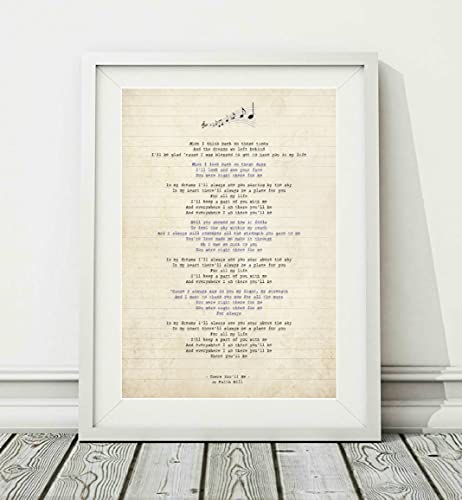 Didymus Co Kunstdruck mit Songtext von Faith Hill - There You'll Be - Ungerahmt, Größen A4 (29,7 x 21 cm) und A3 (42 x 29,7 cm) (A4) von Didymus Co