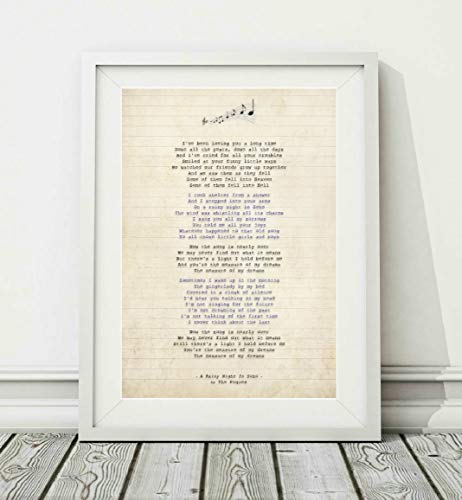 Didymus Co The Pogues - A Rainy Night In Soho - Liedtext-Kunstdruck (UNGERAHMT) - Verfügbare Poster Druckformate A4 (29.7 x 21cm) und A3 (42 x 29.7cm) (A3) von Didymus Co