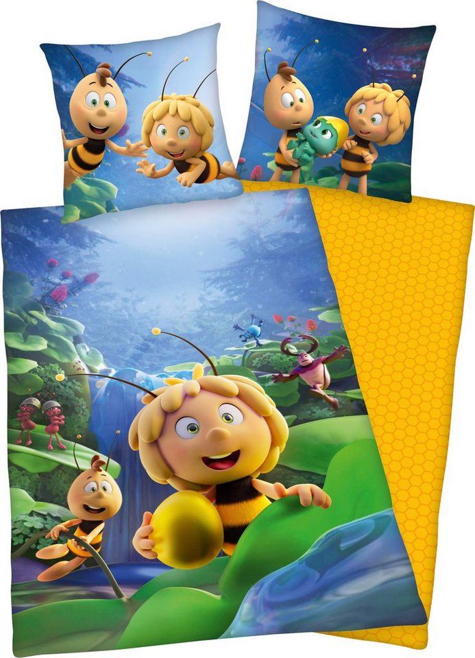 Kinderbettwäsche Biene Maja, Die Biene Maja, Renforcé, mit tollem Biene Maja und Willi Motiv von Die Biene Maja