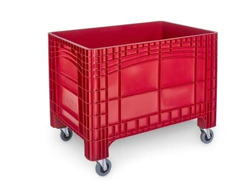 Großbehälter 1200x800x950 mm mit 4 Lenkrollen Umzugsbehälter, Transportbox, Kunststoffbehälter, Umzugsbox, Transportwanne, Made in Germany in 3 Farben Farbe rot von Die Boxfabrik GmbH