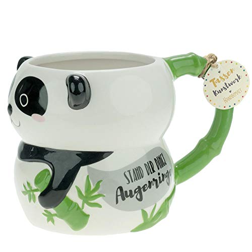 GRUSS & CO Figuren-Tasse "Panda" | 3D Tasse in Panda-Form, Dolomite, 50 cl, mit Geschenkanhänger, Schwarz | Geschenk. Dekoartikel | 46341 von Sheepworld