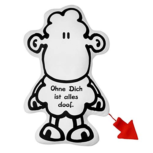 Sheepworld Plüschkissen Motiv "Schaf" | Zierkissen, Figurenkissen, 100% Polyester | Geschenk, Dekoartikel | 46495 von Sheepworld