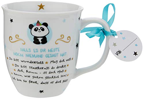 Hope & Gloria Tasse mit Motiv "Falls es dir heute noch niemand gesagt hat" | Kaffeetasse, Tasse Panda, Porzellan, 40 cl | Tasse mit Spruch, Geschenk lustig | 46252 von Sheepworld