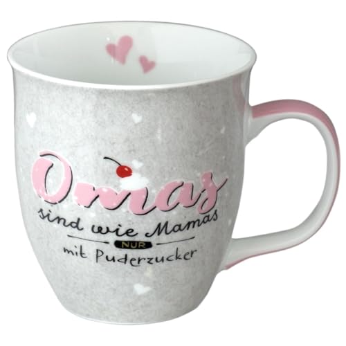 H:) PPY life Tasse mit Motiv "Oma" | Kaffeetasse, Porzellan, 40 cl | Tasse mit Spruch, Geschenk Oma | 46125 von H:)PPY life