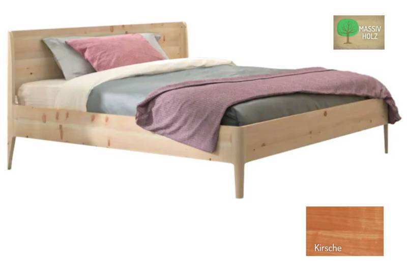 Massivholzbett SAMIA Kirsche, geölt von Holzschmiede von Die Holzschmiede